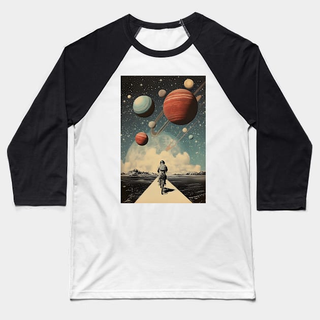 Life is Like Riding a Bicycle in Space Baseball T-Shirt by Art-Jiyuu